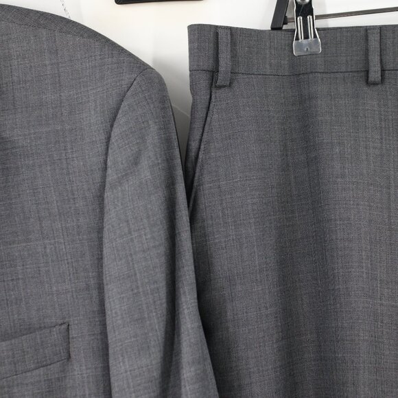 Lauren Ralph Lauren Suit Mens 46L 42x32 Wool Blend Natural Stretch sharkskin - Picture 3 of 16